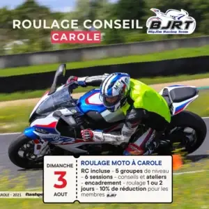 instructeur moto sur le circuit de carole pour la journée de roulage moto en aout 2025