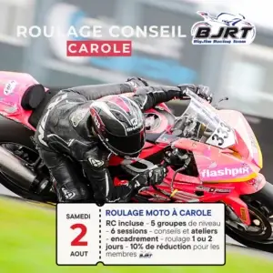 pilote moto sur le circuit de carole pour la journée de roulage moto en aout 2025